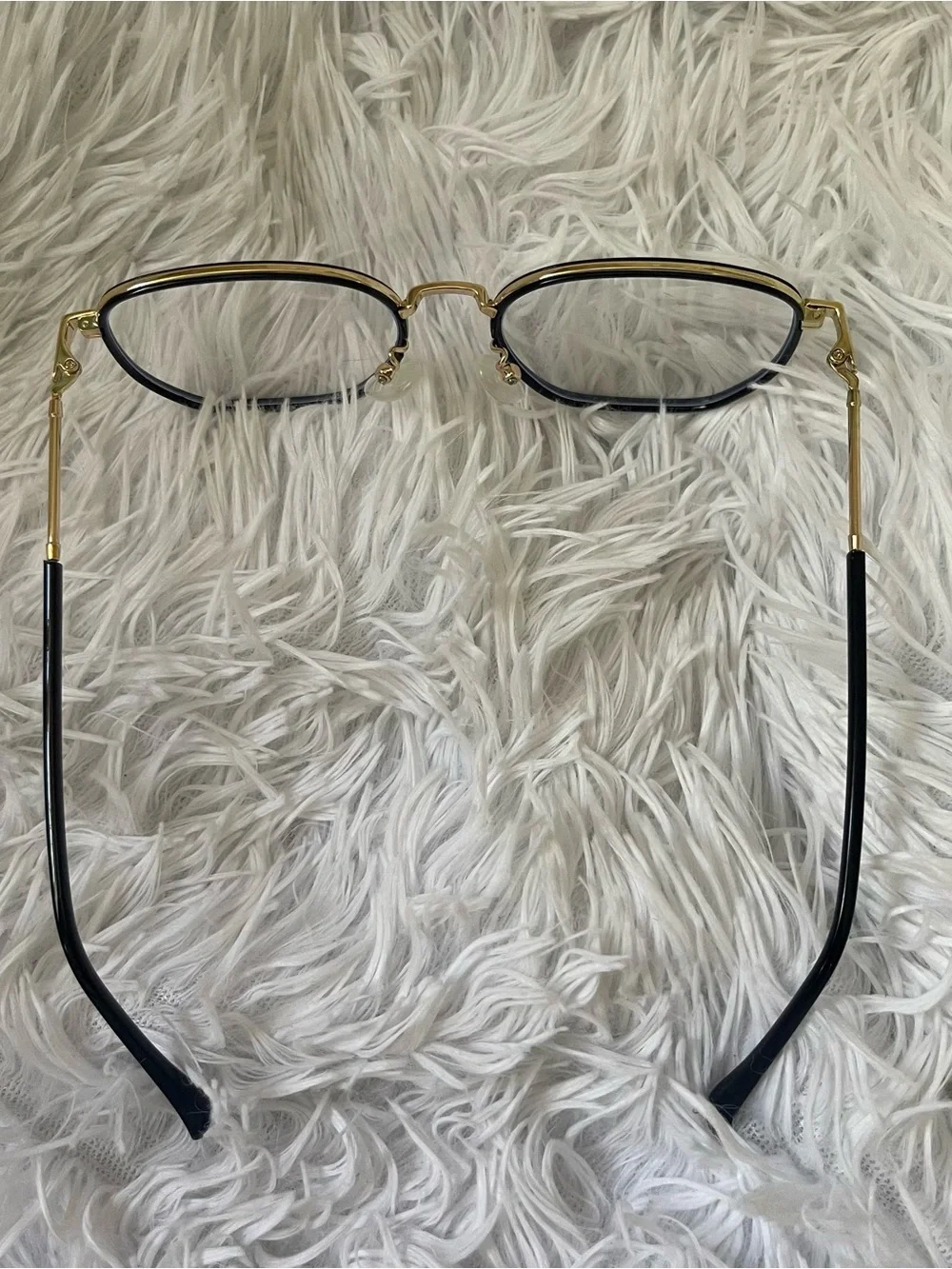 Cute oversized black gold accents framed blue light reading glasses